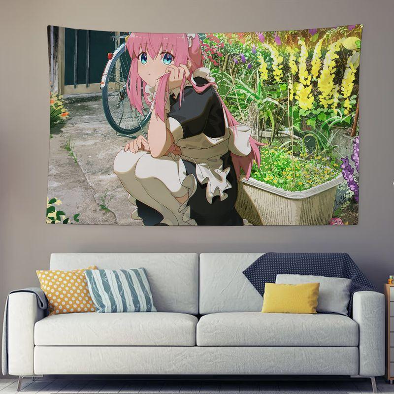Rock Girl Tapestry Wall Hanging Home Decor for Bedroom Living Room Dorm Japanese Band Stage Aesthetic Trendy Wall Art