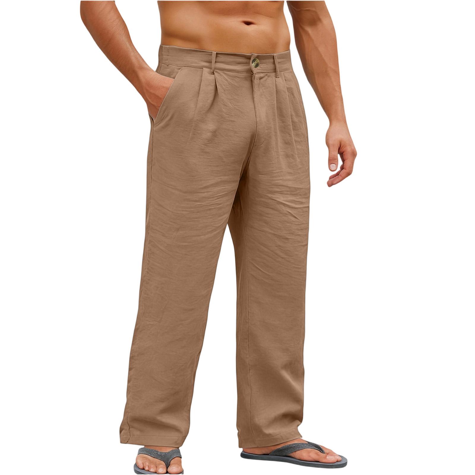 Men s Sports Casual Jogging Trousers Lightweight Hiking Pants Outdoor Pant S коричневый