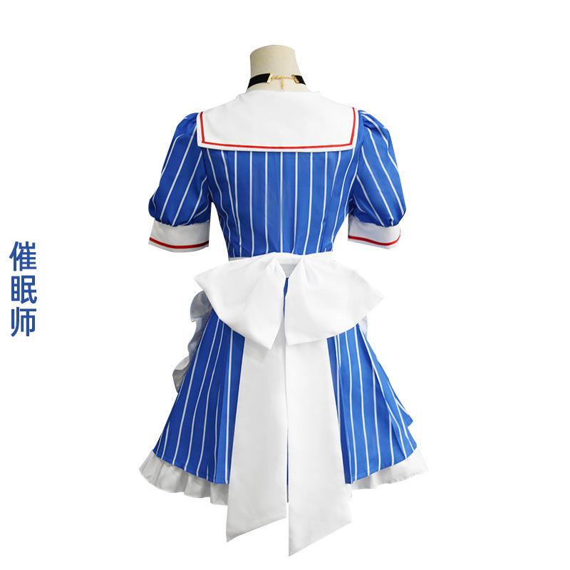 Mikuu Cosplay Costumes Anime Mesmerizer Uniform Women Striped Maid Dress Hat Apron Suit Halloween Christmas Carnival Party Dress