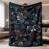 2026 New Arrival Flannel Blanket Cozy Game Controller Flannel Throw Blanket Soft, Warm, and Perfect for Couch, Bed, Office, or Travel Ideal Gamer's Gi