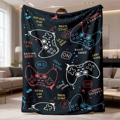 2026 New Arrival Flannel Blanket Cozy Game Controller Flannel Throw Blanket Soft, Warm, and Perfect for Couch, Bed, Office, or Travel Ideal Gamer's Gi