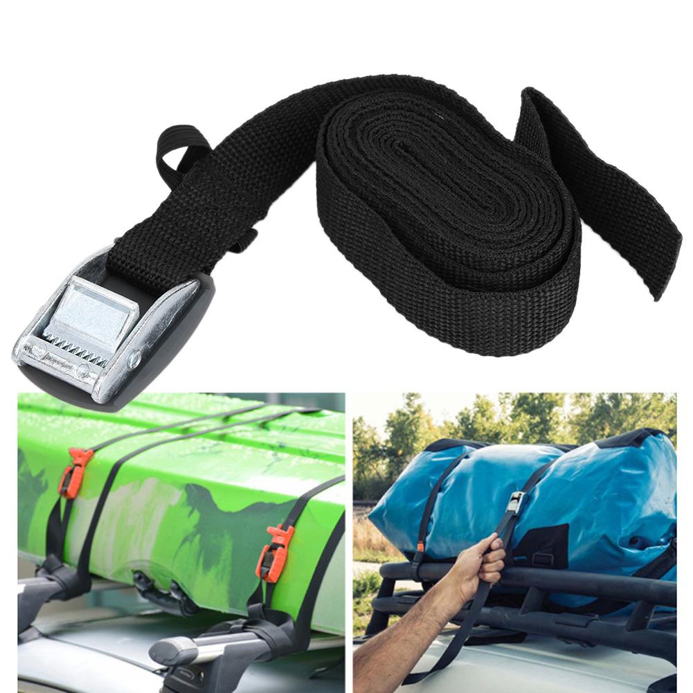 3 Meters Polyester Outdoor Lashing Tie Surfboard Kayak Rack Buckle Lock Tie Down Strap(Black)
