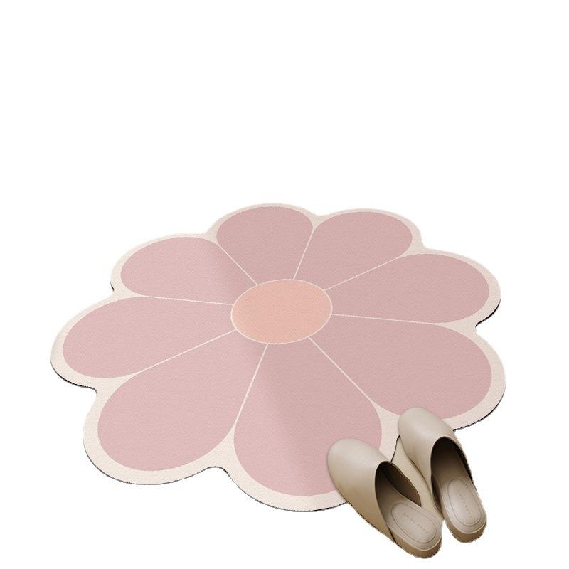 Small and Fresh Flower Bathroom Anti-slip Mat Bathroom Sink Sink Water Absorbing Floor Mat Toilet Door Diatom Mud Floor Mat
