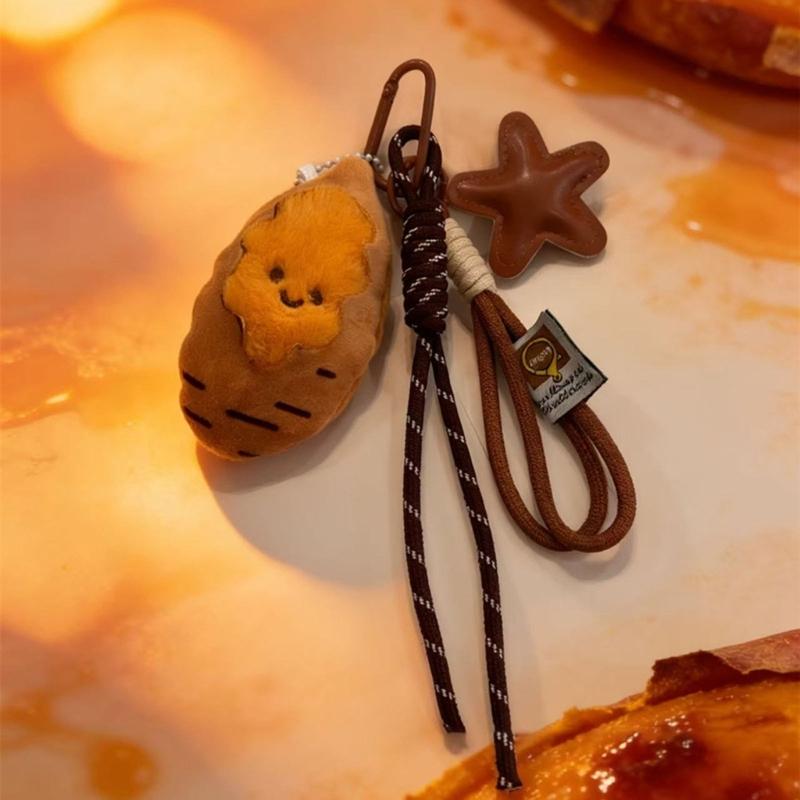 Cute Plush Sweet Potato Keychain Soft Plush Doll Charm Wallet Hanging Ornament For Backpack Purse Keys