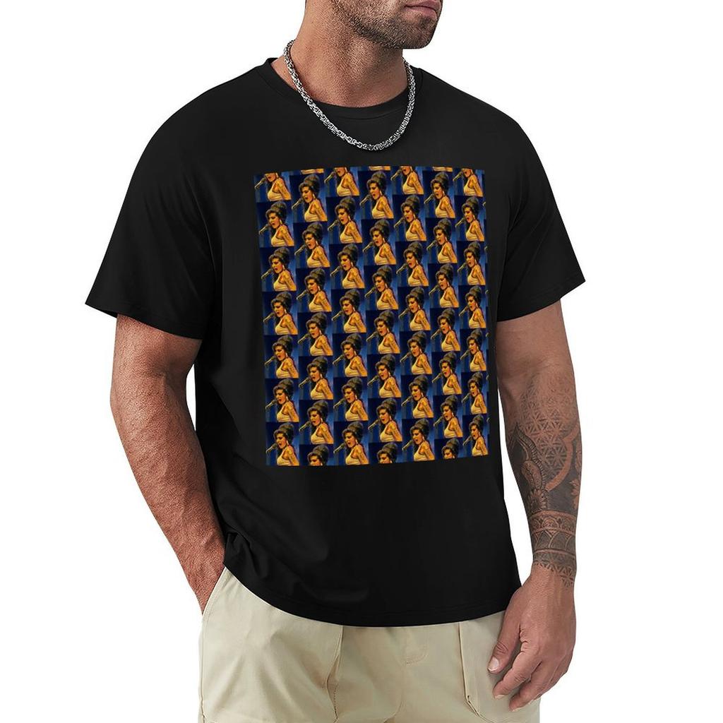 Amy Winehouse Portrait TShirt Classic Crew Neck Cotton TShirt