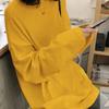Spring Autumn Solid Simple Oversized Tshirt Harajuku Long T Shirt Women Kawaii T-shirts Women 90s White Yellow Long Sleeve Tops