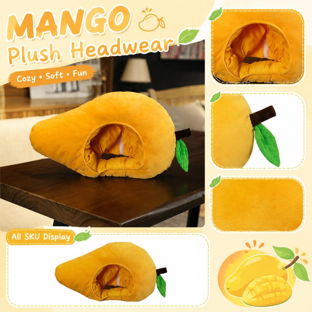 Plush Hood for Men Women - Soft Furry Headwear for Halloween Party Costume