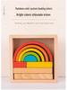 Beechwood Rainbow Stacking Blocks: Educational Toy for Color and Shape Recognition in Kindergarten Children