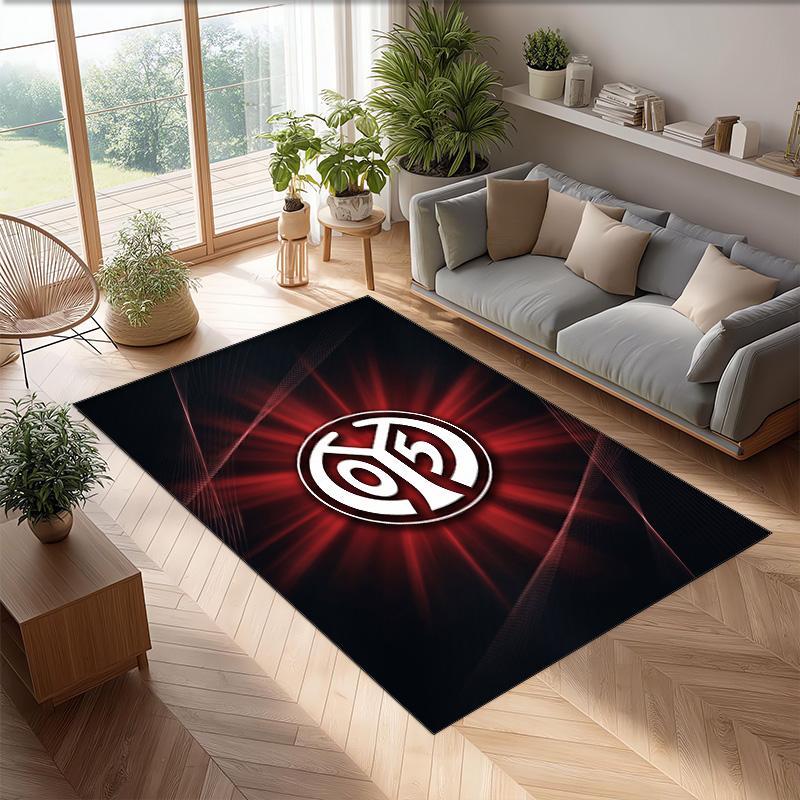 Mainz FC Soccer Football Pattern Soft Area Rug Non Slip Indoor Floor Carpet Sports Decor Mat for Bedroom