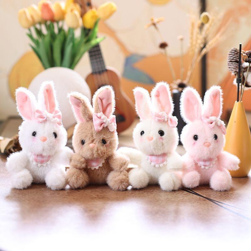 Rabbit Plush Pendant Keychain Animal Toys Doll Keyring Cartoon Pendants Bag