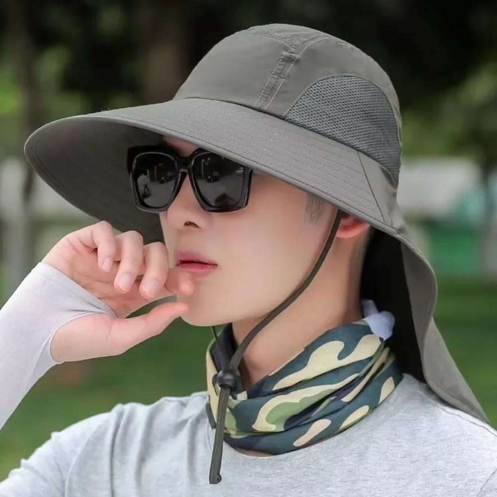 Outdoor Sports Jungle Hiking Hat Fishing Hat Wide Brim Bucket Hat With Neck Cover Quick Dry Men Fishermen Sun Protected Cap
