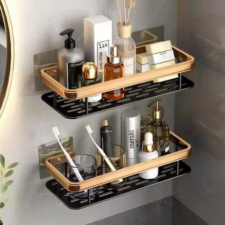 Bathroom Shelf No Drill Wall Mounted Shampoo Bottle Shower Corner Rack Toilet Storage Rack Aluminum Bathroom Kitchen Accessories