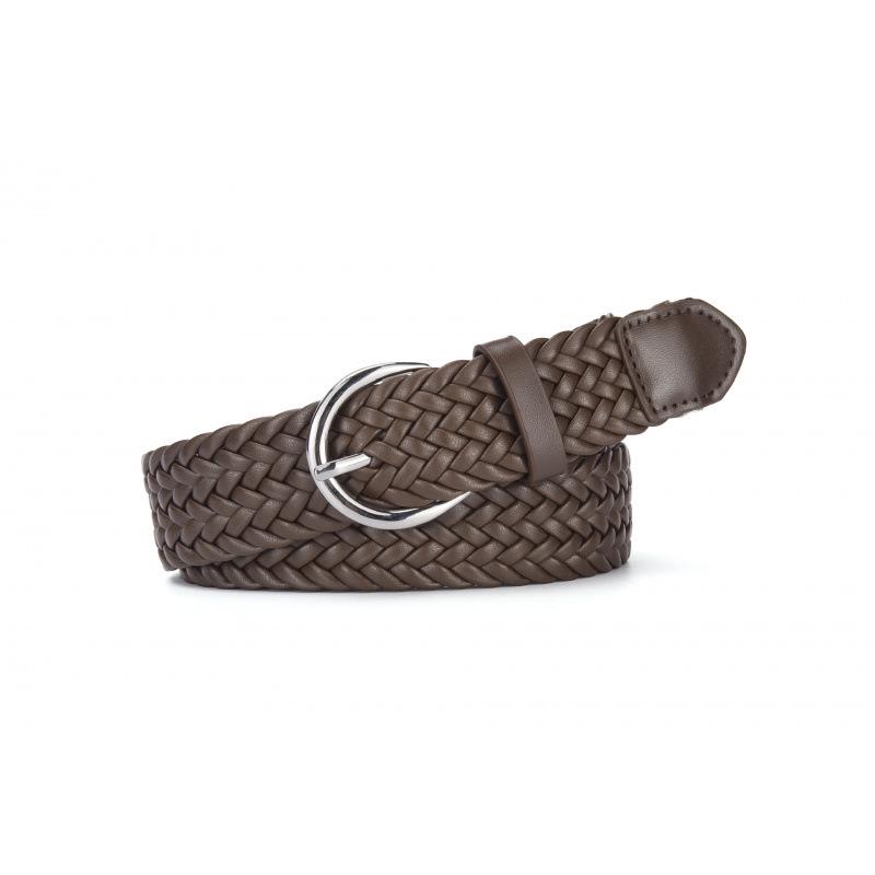 Retro Korean Style Women's Wide Leather Belt - Handmade, Versatile, Buckle-Free Woven Design for Dress & Pants