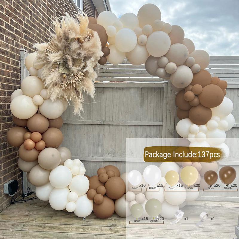 Apricot Coffee Brown Balloons Garland Arch Kit Wedding Birthday Party Decorations Kids Baby Shower Supplies Latex Balloon Globos