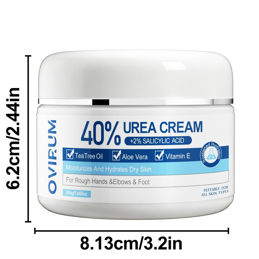 40% Urea Cream+2% Salicylic Acid, For Very Dry Heel And Hand, With Vitamin E, Exfoliating And Moisturizes & Smooths-200G