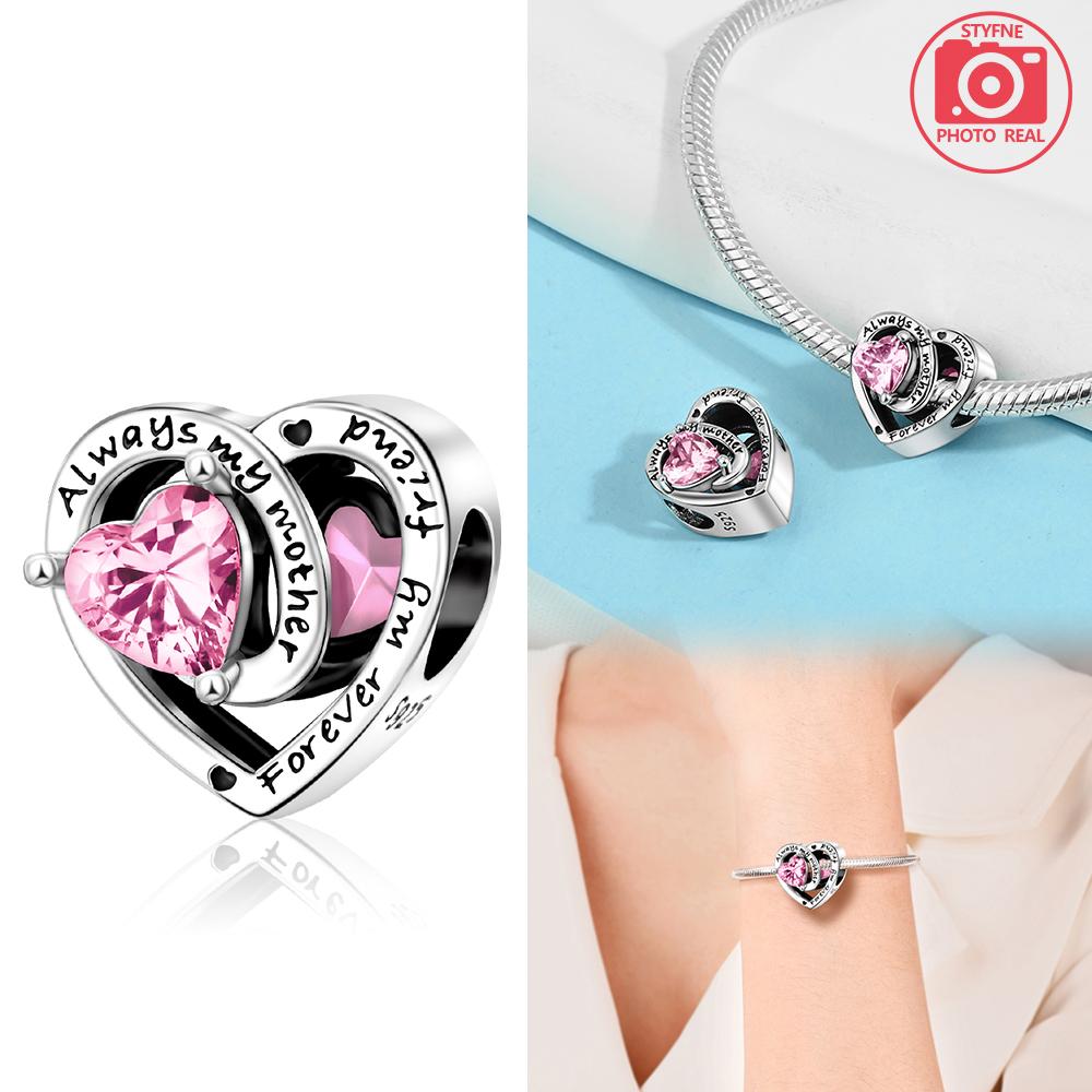 Copper Colors Heart Charms Month Birthstone Series Beads Fit Original Bracelet Diy Fine Jewelry Gift For Women