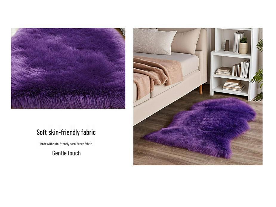 Plush Imitation Wool Carpet & Chair Cushion - Thick Decorative Floor Mat & Bedside Rug for Living Room