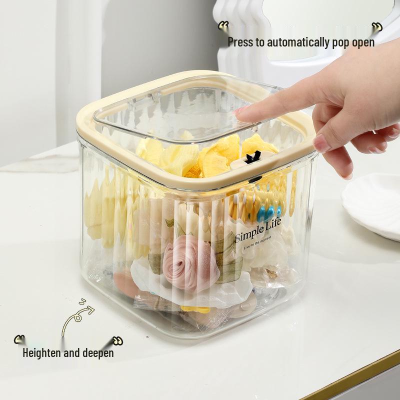 Transparent Flip-Top Box for Organizing Hair Accessories: Clips, Rubber Bands, Necklaces, Headwear, Rings, Ties, and Flowers.