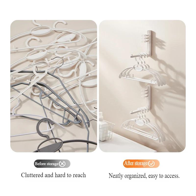 Clothes Rack Wall-mounted Storage Hangers Dormitory Students Hangers Hooks Simple Folding Non-slip Clothes Hangers Clothing Rack