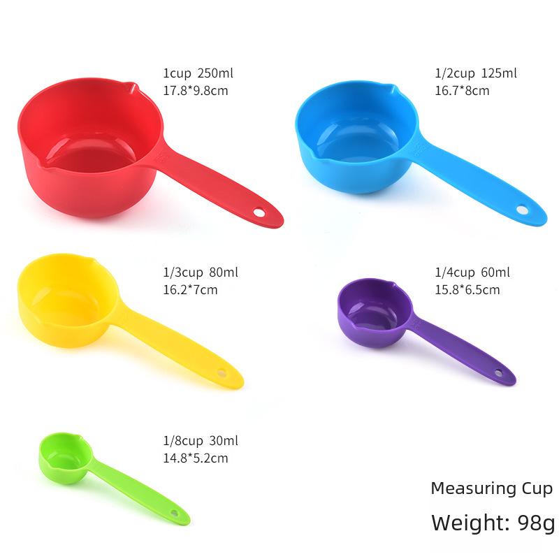 Colorful 5-Piece Measuring Spoon & Cup Set for Baking and DIY Projects