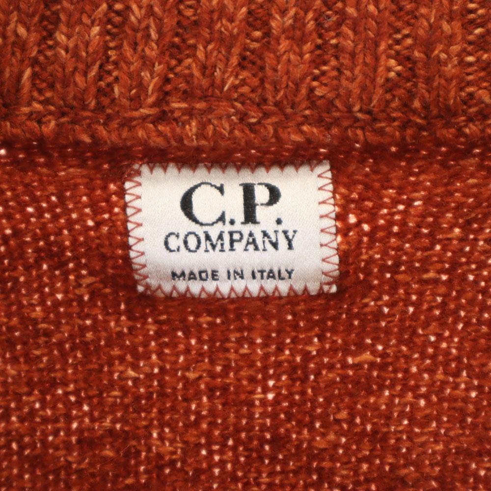 C.P.Company Made In Italy Long Sleeve Half Zip Sweater 2 Orange Knit Men's Used
