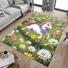 1PC Unicorn Flowers Non-Slip Floor Carpet Compatible for Office&Living Room&Bedroom&Dining Room - Flat - Weave Machine-S0372