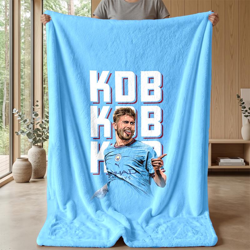 Kevin De Bruyne Theme blanket Soft Flannel Blanket Plush Throw Blanket Cozy Sofa Bed Blanket for Home Decor