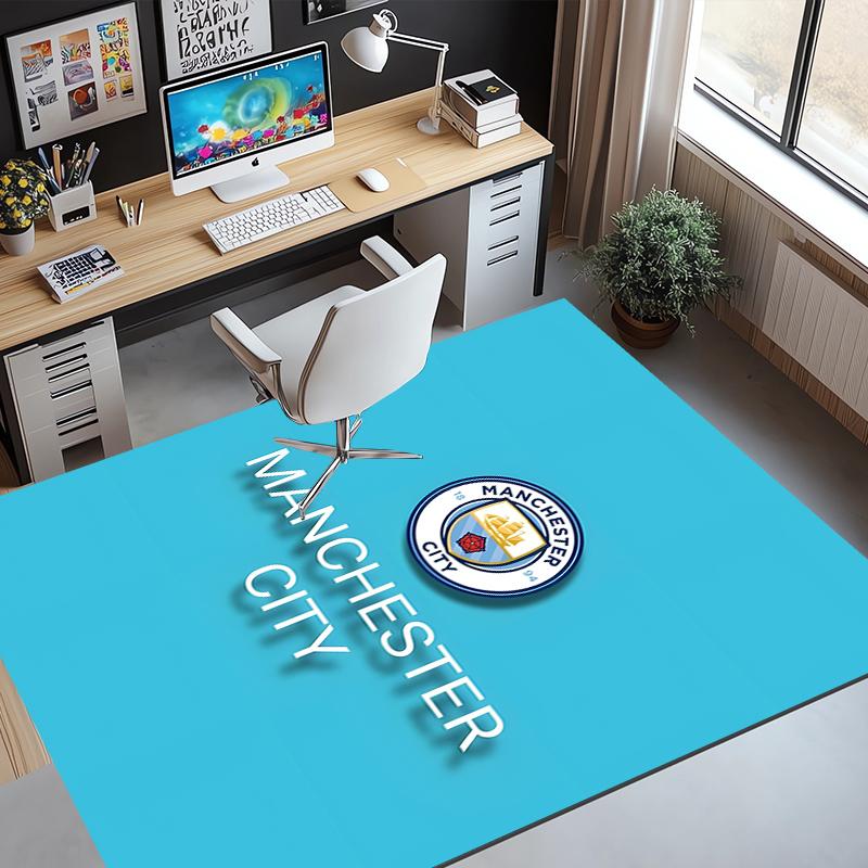 Manchester City FC Pattern Rug, Indoor/Outdoor Mat, for Picnic, Gameroom, Bedroom, Office, Living Room, Home Decor Carpet, Birthday Gift