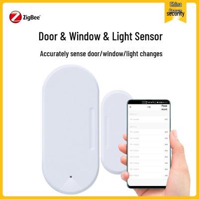 Sensor de Porta/Janela Zigbee com Detecção de Luz e Compatibilidade com Home Assistant