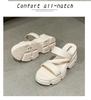 Women's Summer Platform High-Heeled Sandals: Stylish Slip-On Flip Flops with Thick Soles and Versatile Elevation.