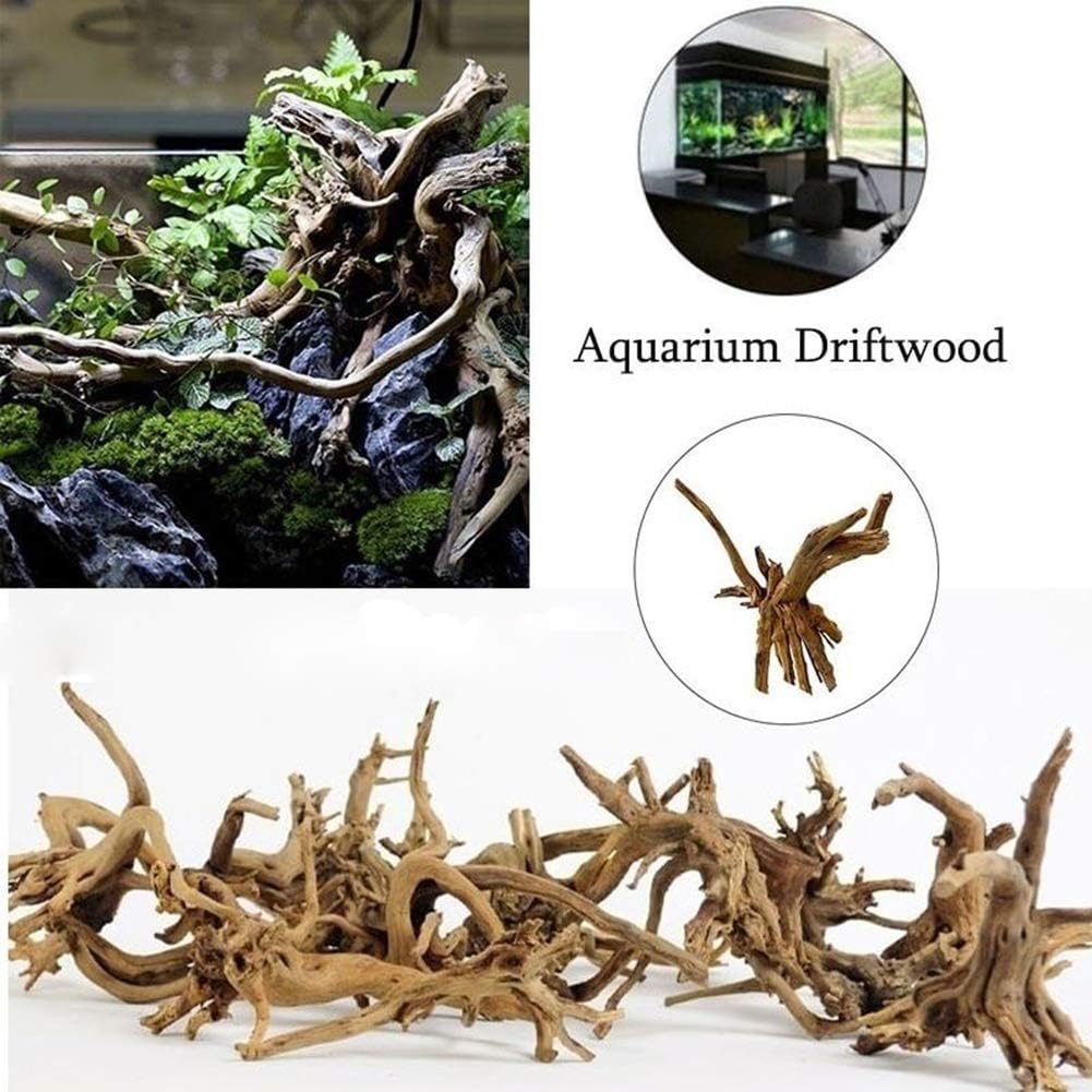 Tfwadmx Aquarium Driftwood Natural Wood 4''-7'' Reptile Branch Fish Tank Tree Plant Stump Ornament Decor 4 PCS