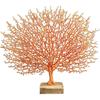 Coral Sculpture Table Top Ornament Decor Tabletop Figurine, Orange