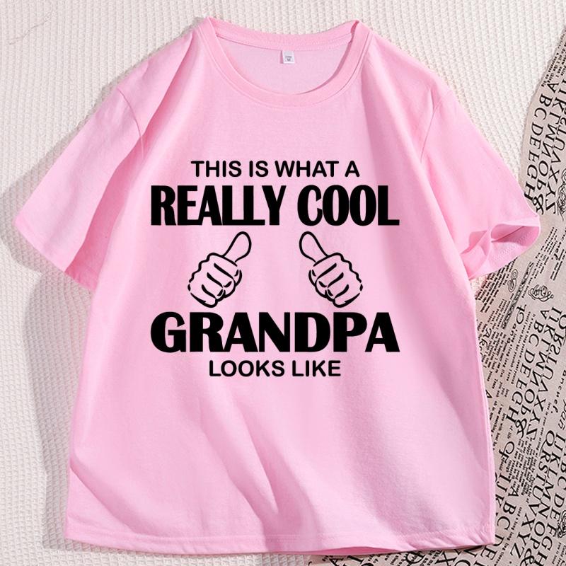 Mens Tshirt Cotton This Is What A Really Cool Grandpa Tshirt Casual Cotton Short Sleeve Funny Tshirt Round Neck Man Clothing
