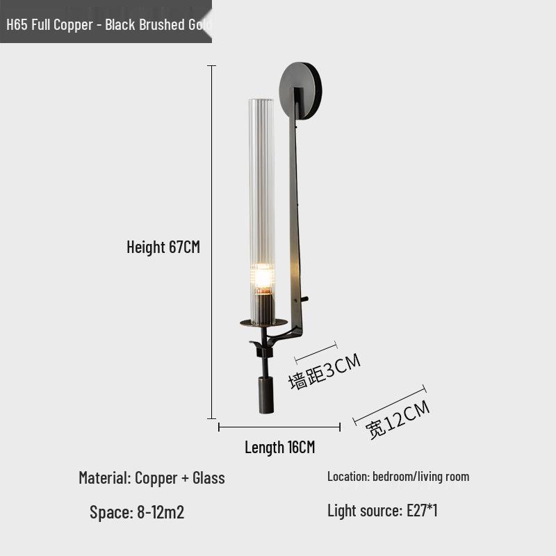 All-Copper Post-Modern Luxury Wall Lamp for Living Room, Bedroom, Study, and Hotel