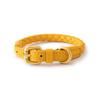 2024 Purespet Various Color Braided PU Leather Animal Pattern Dog Leash with Fur Trim