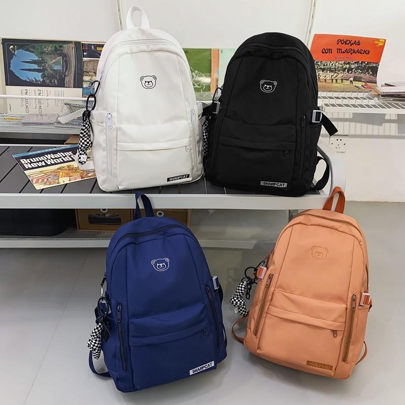 Schoolbag Backpack Women's Large Capacity Korean Version Harajuku High School Student Backpack Japanese Simple ins Style Junior High School Student 