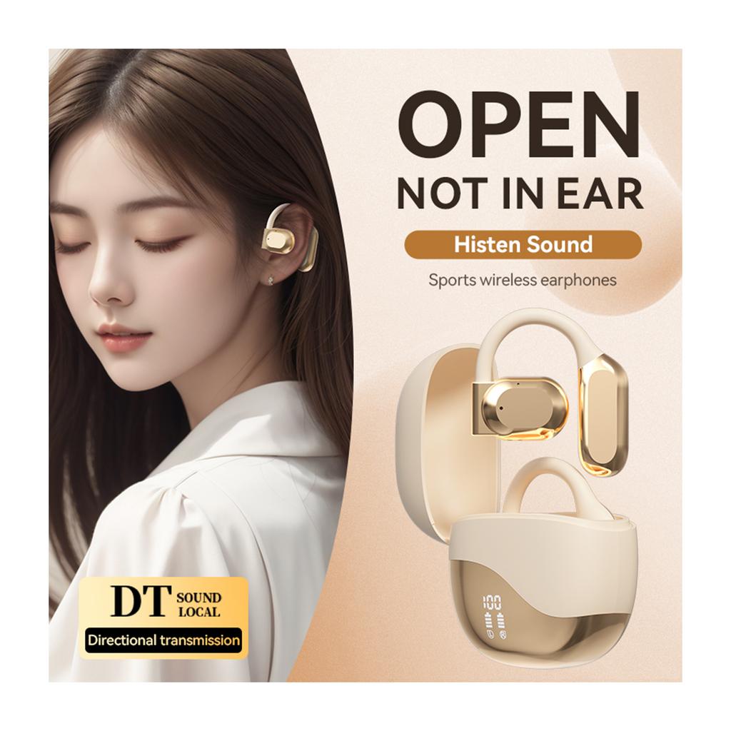 Black M62 Wireless Bluetooth Headset Digital Display Noise Cancelling Surround Stereo OWS Sports Earphone for Travel Business