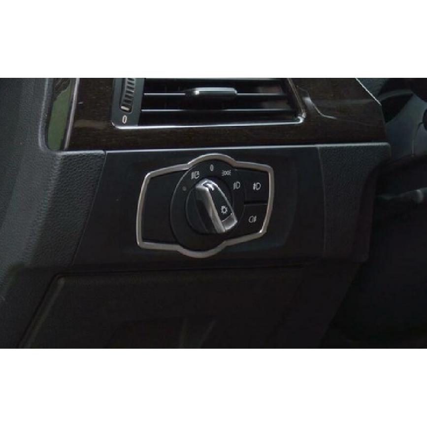 For BMW 3-Series E90 2005-2012 Silver Aluminum Headlight Button Frame Cover Trim