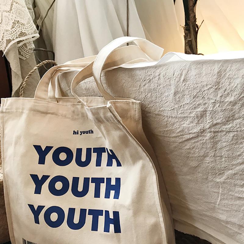korean style canvas tote bolsa