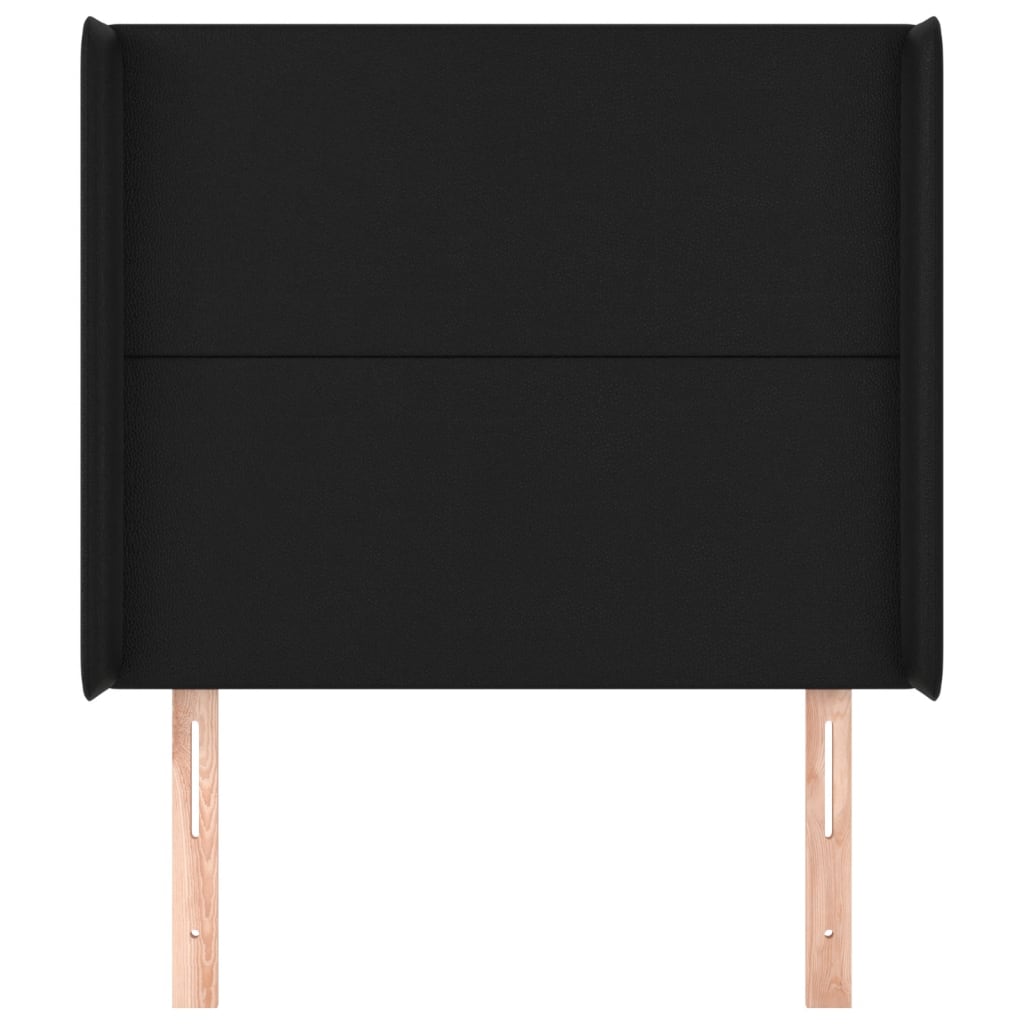 Vidaxl Wingback Headboard, Black, 83X16X118/128 Cm, Faux Leather