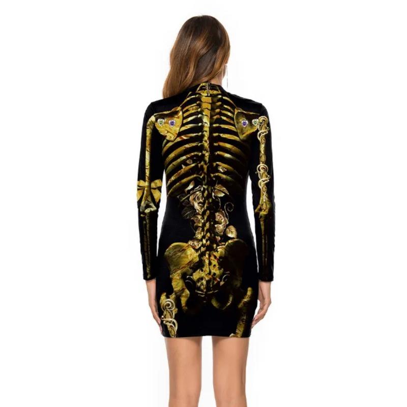 Bloody Role-play Dress For Women Halloween Scary Horror Cosplay Costumes Polyester Sexy Mini Gothic American Medieval Clothing