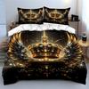 "Luxury Crown Wings Decor Set" Bedding Set with 1 Duvet Cover 2 Pillowcases Single Double King Queen, Gift