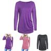 Stylish Long-sleeve Button Detail T-shirt For Women In Various Colors And Sizes