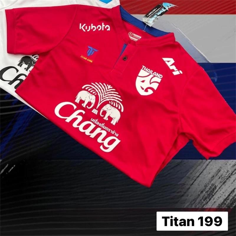 THAJSKO Fotbalový národní trénink JERSEY CHEER Tisk Rychle schnoucí košile Polo Polyester Krátký rukáv Uniforma Logo Elephant Sport Outdoor