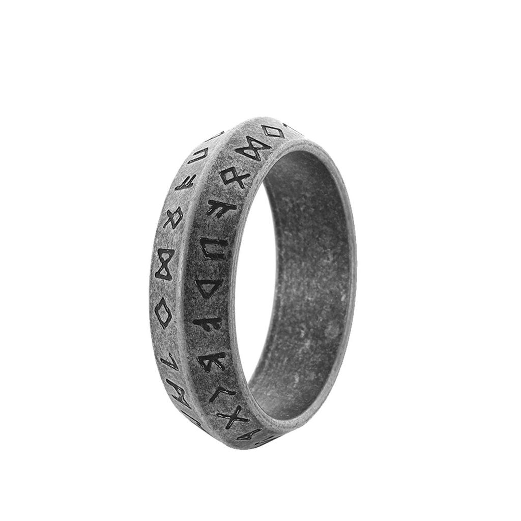 Trendy Distressed Stainless Steel Men's Retro Style Fashion Ring