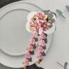 Yousheng Fan Style Hairpin with Flowers Bells Faux Pearls Decor Japanese Kimono Ancient Style Hair Clip Hair Accessories