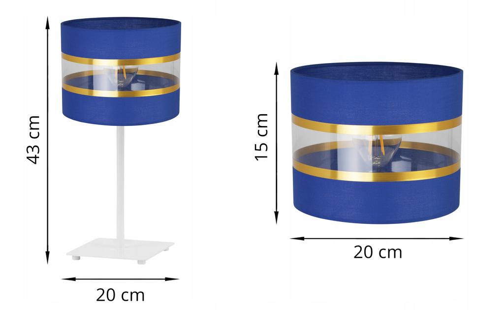 Night Table Lamp, Elegant Gold Lampshade, 20 Cm