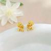 3D Rose Heart Cat Paw Hollow Gourd Gold Earrings - High Quality, Long-lasting Color Retention