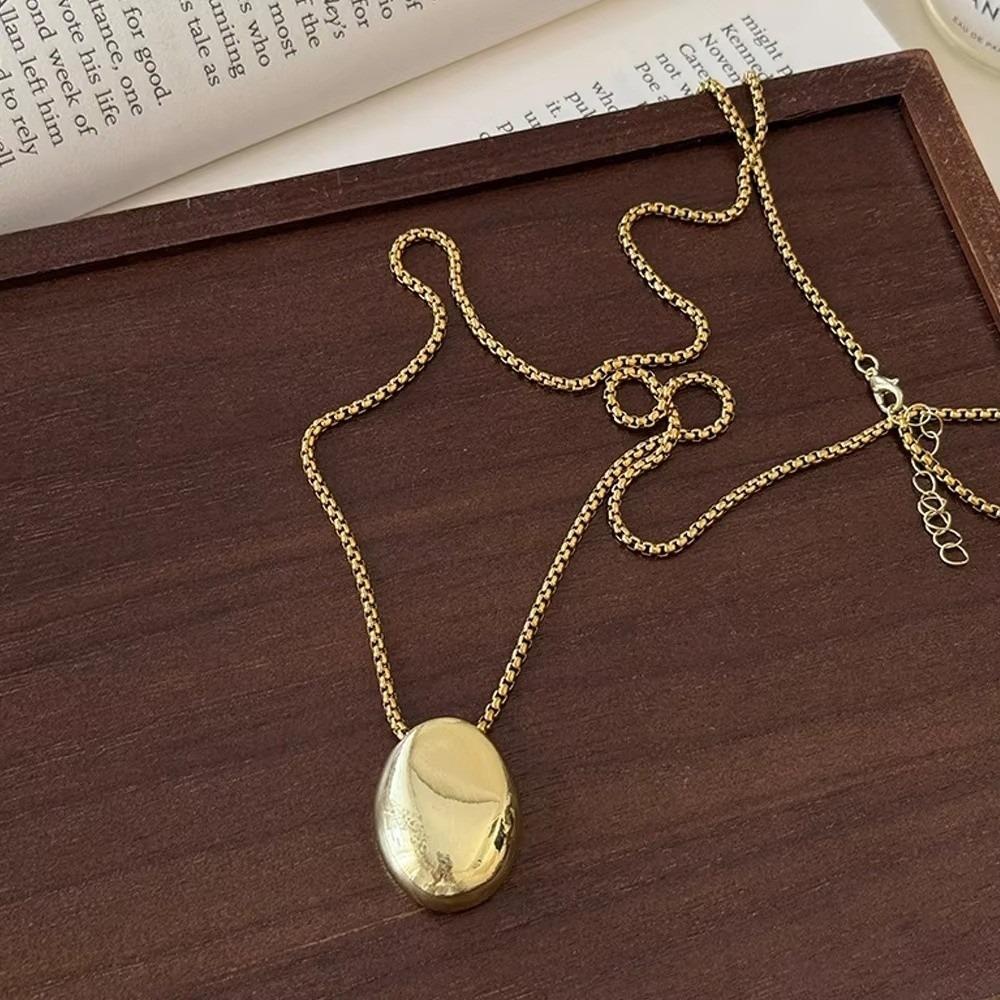 Geometric Pendant Necklace Metal Long Sweater Chain Women Choker Necklace  Sweater Accessories