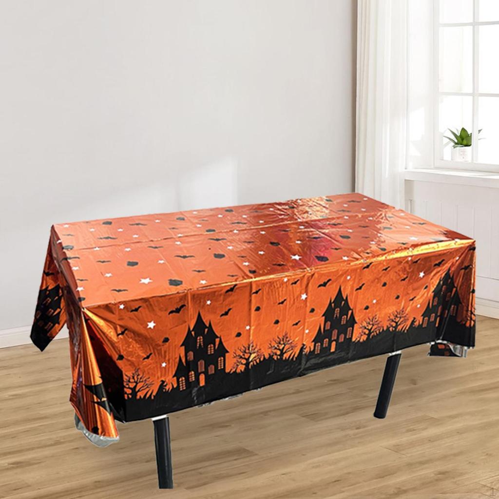 Festive Foil Tablecloth for Spooky Celebrations